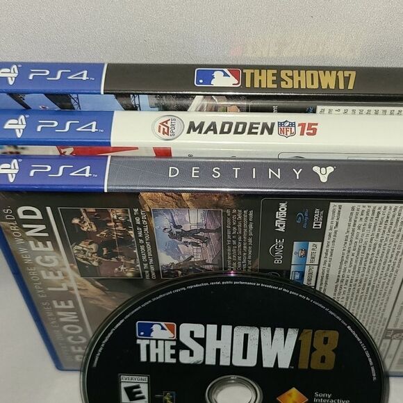 Ps4 Bundle Of 4 GAMES - Destiny/ The Show17,18/ Ma - Picture 1 of 7